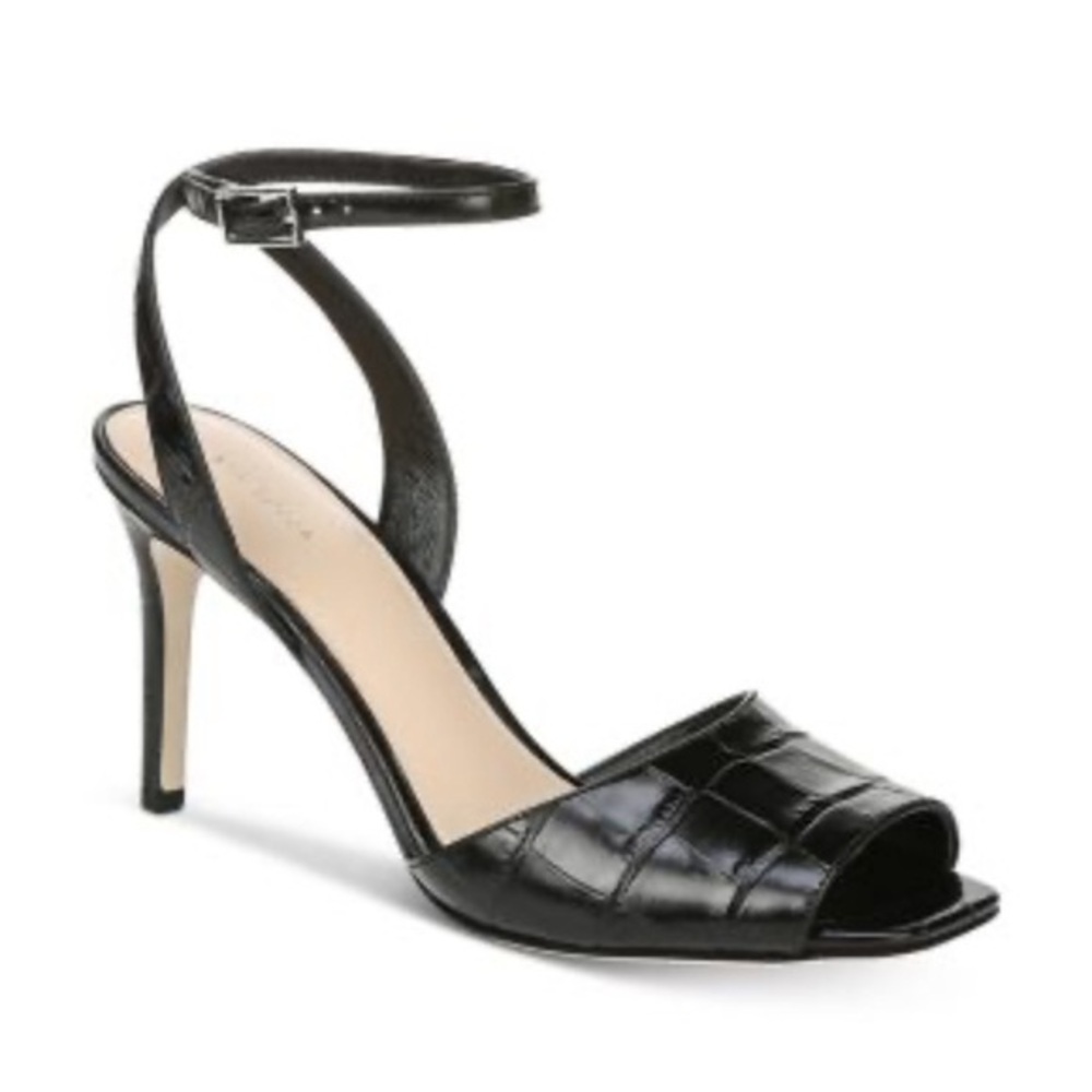 Via Spiga Tatienne High-Heel Leather Sandals Black 6.5